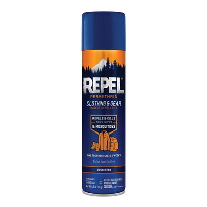 Repel Permethrin Clothing & Gear Insect Repellent, Use on Outdoor Gear, Tents and Sleeping Bags, Repels Mosquitoes, Ticks, Mites, (Aerosol Spray) 6.5 fl Ounce