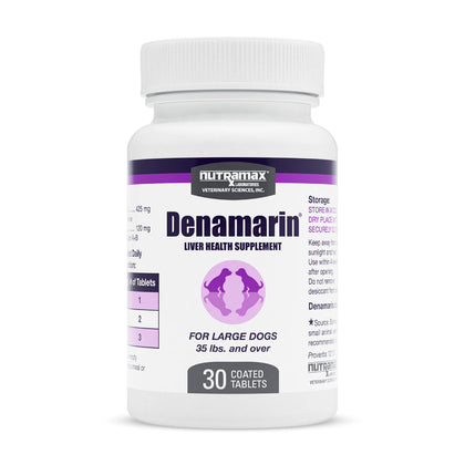 Nutramax Laboratories Denamarin Liver Health Supplement for Large Dogs - With S-Adenosylmethionine (SAMe) and Silybin, 30 Tablets(Pack of 1)