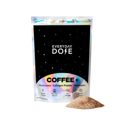 The Mushroom Coffee by Everyday Dose Premium Coffee Extract with Grass-Fed Collagen, Chaga, Lions Mane & L-Theanine for better Focus, Energy, Digestion and Immunity 30 Servings of Mushroom Coffee