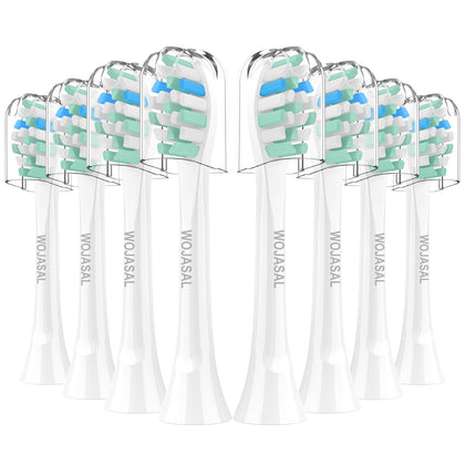 Replacement Brush Heads Compatible with Philips SoniCare Electric Toothbrushes Handle, Toothbrush Heads of Effective Cleaning, for Snap-on System, 8 Pack, White