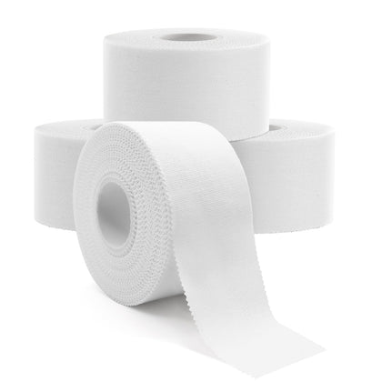 Dimora Athletic Tape | White Sports Tape (4 Pack) | Easy Tear, No Sticky Residue, Strong | Ideal for Athletes, Trainers, First Aid, Gymnastics, Boxing, Lacrosse, Hockey (1.5 in x 45 ft Each)