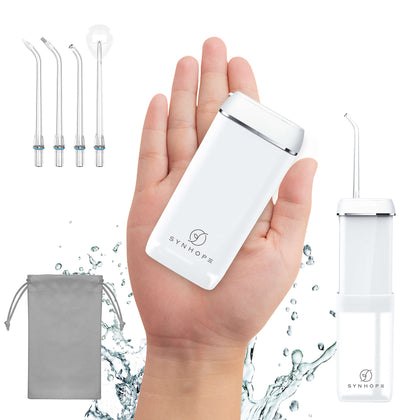 Water Flosser [Mini Cordless Portable] Oral Irrigator Water Teeth Cleaner pick, Telescopic Water Tank, 3 Modes & IPX7 Waterproof, Home & Travel Water Flossers for Teeth, Braces Bridges Care