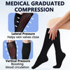 +MD 4 Pairs Compression Socks (15-20mmHg) for Women & Men - Cushion Knee High Socks for Running, Medical, Athletic, Nurses, Travels, Edema, Anti-DVT, Varicose Veins, Shin Splints 4Black 9-11