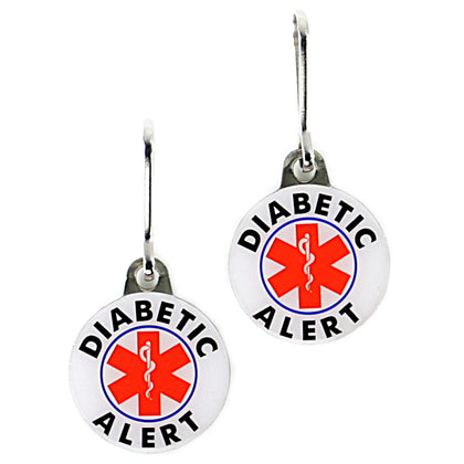 Diabetic Alert Tags. Double Sided. All-Metal. (2 Piece Set.)