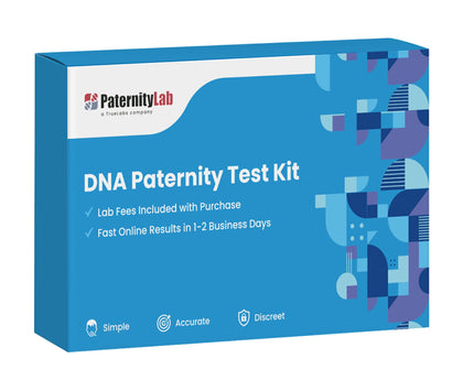 PaternityLab DNA Paternity Test Kit- Lab Fees & Shipping Included - Results in 1-2 Business Days - at Home Collection Kit for 1 Child + 1 Alleged Father