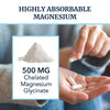 Magnesium Glycinate 500mg | Chelated for Muscle Relaxation, Bones, Heart, Nerve, Sleep & Calm Support for Women & Men | High Absorption Magnesium Chelate Supplement & Bisglycinate Complex | 120ct