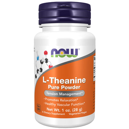 NOW Foods Supplements, L-Theanine Pure Powder, Tension Management*, Amino Acid, 1-Ounce