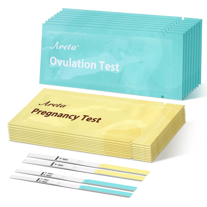 Ovulation & Pregnancy Test Strips: 20 Ovulation Strips & 10 Pregnancy Tests Combo Kit | Accurate at-Home Fertility Tracker | Highly Sensitive Early Pregnancy Detection | 20 LH + 10 HCG