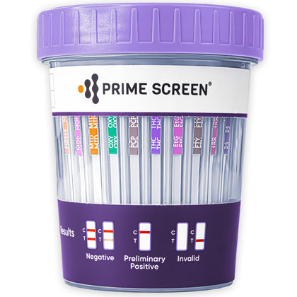 Prime Screen Multi-Drug Urine Test Cup 16 Panel Kit (AMP,BAR,BUP,BZO,COC,mAMP,MDMA,MOP/OPI,MTD,OXY,PCP,THC, ETG, FTY, TRA, K2) -[1 Pack]-CDOA-9165EFTK