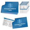 4 Pack Emergency Medical Information Id Card Red Medical Condition and Emergency Contact Id Wallet Card Medical Alert Wallet Card Pocket Size Medication List and Medical Cards for Caretakers (Blue)