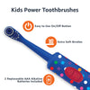 Amazon Basics Kids Battery Powered Toothbrush, 2 Count, 1 Pack (Previously Solimo), Yellow & Blue