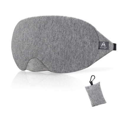 Mavogel Cotton Sleep Mask - Updated Design Light Blocking Sleep Eye Mask, Soft and Comfortable Night Sleeping Mask for Men Women, Eye Blinder for Travel/Sleeping, Includes Travel Pouch, Grey