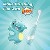 Papablic Toddler Sonic Electric Toothbrush for Ages 1-3 Years, Baby Electric Toothbrush with Cute Dino Cover and Smart LED Timer, 4 Brush Heads (Debby)