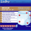 LivDry Ultimate Adult Incontinence Underwear, High Absorbency, Leak Cuff Protection, Medium, 68-Pack