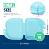 Mrs. Odonto Retainer Case - Pack of 2 - Odorless Mouth Guard Case - Ventilated, Durable & Hygienic for Carrying and Protecting Braces, Dentures & Aligners - 3.14 x 3.14 x 1.1 - (Bluish)