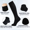 +MD 4 Pairs Compression Socks (15-20mmHg) for Women & Men - Cushion Knee High Socks for Running, Medical, Athletic, Nurses, Travels, Edema, Anti-DVT, Varicose Veins, Shin Splints 4Black 9-11