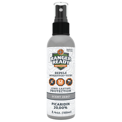 Ranger Ready Picaridin Insect Repellent Spray - Mosquito Repellent and Tick Spray, Scent Zero, Travel Size Bug Spray (3.4 oz, Pack of 1)