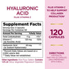 Nature's Bounty Vitamin C and Hyaluronic Acid Supplement, Supports Glowing Skin, Immune Function & Collagen Production, 120 Capsules - 60 Day Supply, Optimal Solutions Supplements for Skin Health