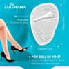 ZUCNANA Ball of Foot Cushions (2 Pairs Gel Shoe Inserts), Heel Inserts for Women, Non Slip Heel Pads, Heel Cushions for Foot Pain Relief and Comfort | One Size Fits Any (Clear)