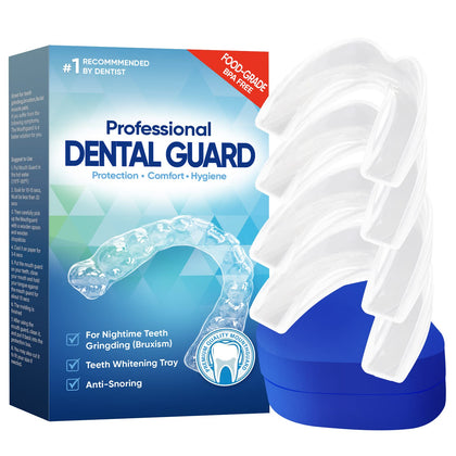 Mouth Guard for Clenching Teeth at Night, Professional Night Guards for Teeth Grinding with Hygiene Case(4Piece Set/2Sizes)