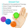 Vive Squeeze Balls for Hand Therapy, Exercise, Arthritis (w/ Rehab Video App) - Grip Strengthener Occupational Equipment for Finger, Wrist, Carpal Tunnel, Pain Relief, Stress - Resistance Strength Squeezing Egg Trainer