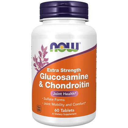 NOW Foods Supplements, Glucosamine & Chondroitin Extra Strength, Sulfate Forms, 60 Tablets