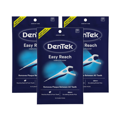 DenTek, Complete Clean Floss Picks 75 Floss Picks Pack of 3, 225 Count