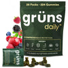 Gruns Daily Gummies, Super Greens Gummies - Organic Spirulina and Chlorella, Prebiotics for Digestive & Gut Health - Greens Superfood, Multi-Vitamins & Minerals - 224 Gummy Bear