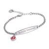 LinnaLove-Pre-engraved Simple Rolo chain Medical alert id bracelet for Women-BLOOD THINNER