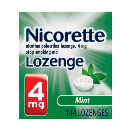 Nicorette Nicotine Lozenges to Stop Smoking, 4 mg, Mint Flavor - 144 Count