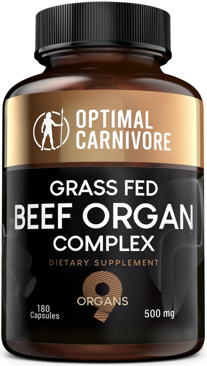 Grass Fed Beef Organs, Beef Organ Capsules, Beef Organ Supplement, Organ Supplement Grass Fed, Organ Meat Capsules, Grass Fed Organ Complex - 9 Organs - Beef Liver, Brain, Thymus, Lung, Gallbladder