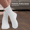 Diabetic Ankle Socks, Non-Binding Circulatory Doctor Approved Cushion Cotton Quarter Socks for Men’s Women’s (3 Pack White, Men's 10-13 Shoe Size 7-12)