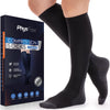 PhysFlex Compression Socks for Women and Men - Best Support for Running, Flying, Pregnancy - Knee High Graduated Compression Stockings (Black, L/XL)