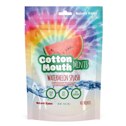 Nature's Stance Cotton Mouth Xylitol Mints, Dry Mouth Lozenges Sugar Free, Mouth Watering Mints - Stimulates Saliva & Freshens Breath, 40 Count (Watermelon Splash)