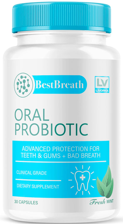 1 Pack - Best Breath - Best Breath Oral Probiotic, Best Breath Probiotic, Best Breath Pills, BestBreath, Best Breathe 30 Capsules For 1 Month, Best Breath Oral Probiotics For Mounth Bad Breath.