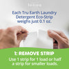 Tru Earth Compact Dry Laundry Detergent Sheets, Unscented - Up to 64 Loads (32 Sheets) - Paraben-Free - Original Eco-Strip Liquidless Laundry Detergent, Travel Laundry Sheets