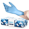 Hand-E Disposable Blue Nitrile Gloves Medium - 100 Count - Kitchen Gloves - Powder Free, Latex Free Medical Exam Gloves with Textured Grip Fingertips - Cleaning, Salon, Painting