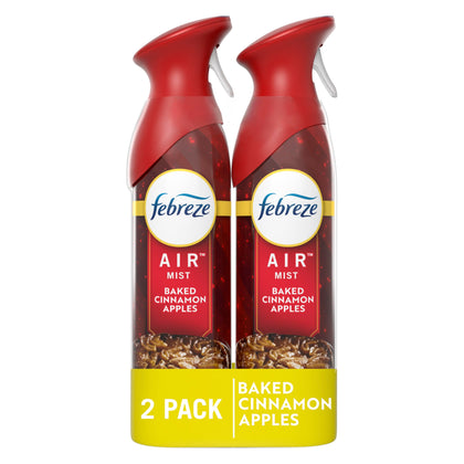 Febreze Air Mist, Odor-Fighting Air Freshener, Baked Cinnamon Apples, 8.8 oz. Aerosol, Pack of 2