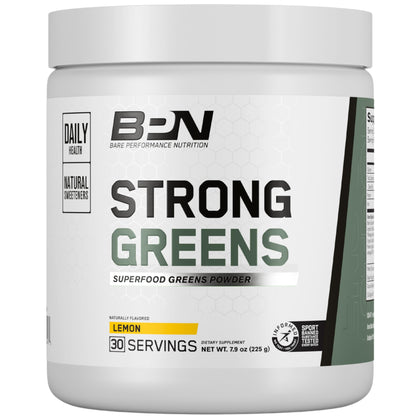 BARE PERFORMANCE NUTRITION, BPN Strong Greens Superfood Powder, Lemon, 30 Servings