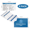 4 Pack Emergency Medical Information Id Card Red Medical Condition and Emergency Contact Id Wallet Card Medical Alert Wallet Card Pocket Size Medication List and Medical Cards for Caretakers (Blue)