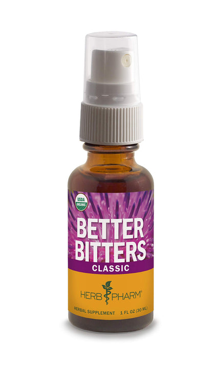 Herb Pharm Better Bitters Certified Organic Digestive Bitters, Classic, 1 Ounce