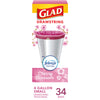 Glad Trash Bags, OdorShield Small Drawstring Garbage Bags, 4 Gallon Trash Bag, Febreze Cherry Blossom, 34 Count (Package May Vary)