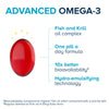 Qunol Advanced Omega 3 Krill and Fish Oil Complex, 10x Better Bioavailability, One Pill Dose, 250mg EPA & DHA, Supports Brain, Eye, Heart and Joint Health, 90 Count (Pack of 1)