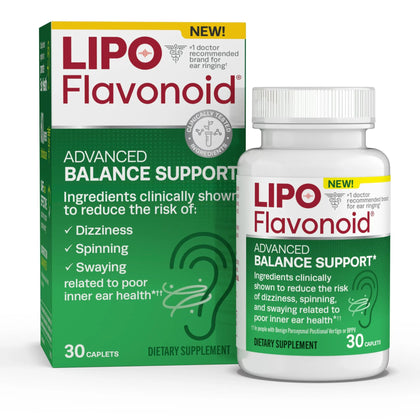 Lipo-Flavonoid Balance Support, Helps Reduce The Risk of Vertigo Like Symptoms, Dizziness, Spinning and Swaying Related to Poor Inner Ear Health (30ct)