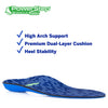 Powerstep Unisex Adult Pinnacle High Insole, Blue/Dark Green, Men S 7-7.5 / Women S 9-9.5 US