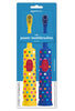 Amazon Basics Kids Battery Powered Toothbrush, 2 Count, 1 Pack (Previously Solimo), Yellow & Blue