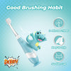 Papablic Toddler Sonic Electric Toothbrush for Ages 1-3 Years, Baby Electric Toothbrush with Cute Dino Cover and Smart LED Timer, 4 Brush Heads (Debby)