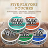 Smokey Mountain Caffeinated Pouches - Wintergreen - Tobacco Free and Nicotine Free - 5 Can Box - 15 Pouches Per Can