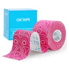 OK TAPE PRO Kinesiology Tape, 2inch x Long Roll 16ft Free Cut Tape, Elastic Athletic Tape Therapeutic Latex Free, Pink+White