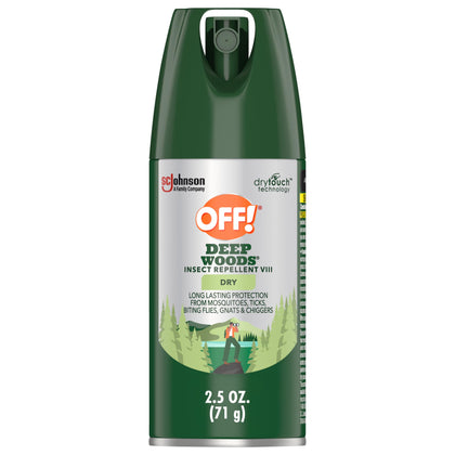 OFF! Deep Woods Insect Repellent Aerosol, Dry, Non-Greasy Formula, Bug Spray with Long Lasting Protection from Mosquitoes, 2.5 oz